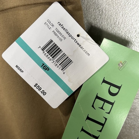 Rafaella Comfort Pants Womens Size 16 Petite High Rise Stretch Pockets NWT Brown - Picture 6 of 13